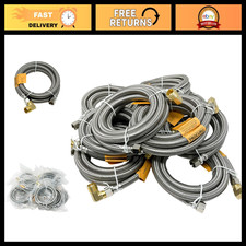 10-Pack 6-Ft Stainless Steel Dishwasher Hose, Universal Water Supply Line, Elbow picture