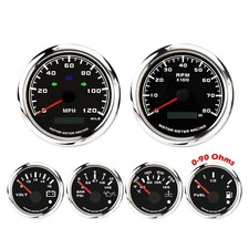 W PRO 6 Gauge Set 85mm GPS Speedometer 120 MPH Turn Signal High Beam Waterproof picture