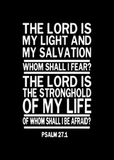 Inspirational Christian Decal. Bible Verse. PSALM 27.1 My Light My Salvation picture