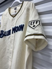 Blue Moon Beer Ebbets Field Flannels Baseball Jersey Large Wool Sandlot USA picture