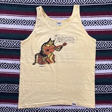 Vintage Crazy Shirts Hawaii B Kliban Cat Love To Eat Tank Top Size Xl 70s 80s picture