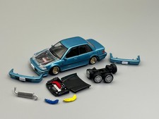 1991 Honda Civic EF2 Customizable Sedan Blue Model Kit BMC 1/64 scale picture