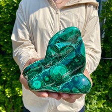 2.42LB Natural glossy Malachite transparent cluster rough mineral sample picture