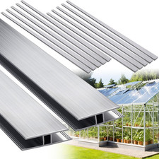 10 Pcs 4 Ft Aluminum H Connector Greenhouse Panels Fits 8 Mm Polycarbonate Green picture
