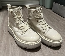 Authentic Chloe Nama High Top Sneaker Size 38 EU Beige Platform MSRP $850+ picture