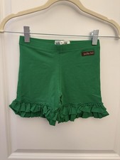 Matilda Jane Girls Size 6 Green Ruffle Shorts Stretch Knit Boutique Christmas picture