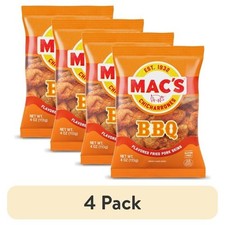 (4 pack) Mac's BBQ Chicharrones Pork Rinds, Pork Skins, 4 oz Bag picture