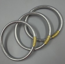 BuDhaGirl Budha Girl- All Weather Bangles Set of 3 -Silver-Medium picture