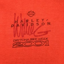 Vintage 2001 Harley Davidson Daytona Bike Week XL Shirt Willie G Orange See Note picture