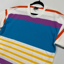 Vintage 80s 90s Lee Striped Shirt Mens Large USA Single Stitch Retro Colorblock picture