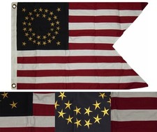 COTTON Union Cavalry Guidon 2x3 ft Embroidered Flag Civil War 35 Star Army picture