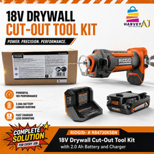 RIDGID-R84730KSBN 18V Drywall Cut-Out Tool Kit with 2.0 Ah Battery and Charger picture