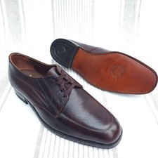 True Vintage Florsheim Shoes Deadstock Mens 9D Brown Leather Derby Apron Toe picture