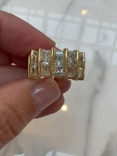 Luxury 5.00 Ct Emerald Cut Lab Grown Diamond Eternity Band Solid 14K Yellow Gold picture