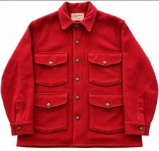 Vintage Skyline Blanket Co Seattle Red Wool Hunting Jacket 4 Pocket Workwear picture