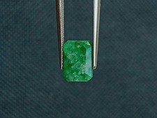 Natural Emerald Faceted Cut Gemstone 1.90 Ct Medium-Light Vivid Green Color Swat picture