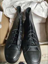NEW Converse ALL LEATHER  Chuck Taylor High Top Triple Black Size 12 picture