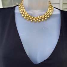 Vintage Avon Gold Tone Geometric Link Statement Necklace 17 -18 Inch Signed picture