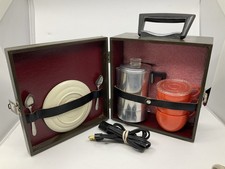 1950s Vogue Green Travel Bar Empire No.64 Percolator 3 Cups Avocado Key Complete picture