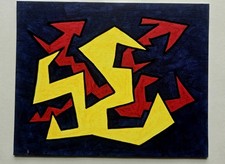 Original Shapizm  Abstract Canvas Acrylic Painting picture