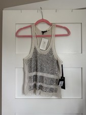 DEX 1963 Ivory Beaded Knit Tank Size Medium picture