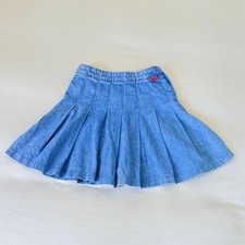 H&M Divided Angelic Denim Blue Pleated Mini Skirt Y2K Skater Tennis Skirt XS picture