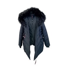 Canada Weather Gear Women's Black Faux Fur Longline Puffer Coat XL picture