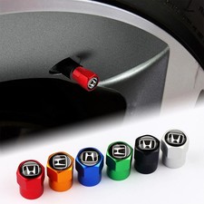 Honda Tire Valve Caps Set of 4 Dust Covers Black Silver Red picture