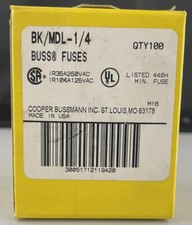 LOT OF 100 MDL-1/4   Buss Fuses picture