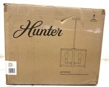 Hunter Astwood 4-Light Matte Black Chandelier 19133 New picture