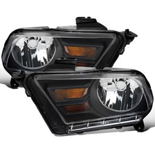- Fits 2010-2014 Ford Mustang Halogen Headlights Replacement Assembly | Black picture