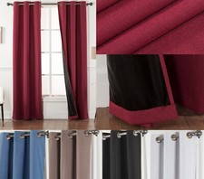 100% Blackout Window Curtain - Black Back & Grommets - 7 COLORS - 4 SIZES picture
