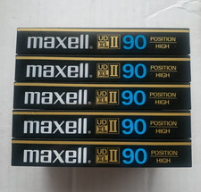 5 Maxell UD XL II 90 High Epilaxial Cassette Tapes NOS picture