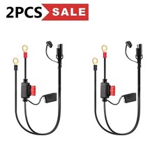 2PCS SAE Extension Cable 2FT 18AWG Battery Connector Ring Terminal Harness Acce picture
