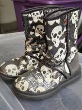 UGG Limited Edition Rare Skull Boots Sequin Women 6 EU 37 Grey picture