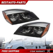 Pair Headlight Full LED Black Housing For 2018-2022 Freightliner Cascadia picture