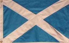 SEWN COTTON 3' X 5 SCOTLAND CROSS FLAG - ST ANDREWS BLUE & WHITE SALTIRE picture