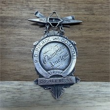 Antique Sterling Hand Etched Sculling Medal 1886: pre-olympic caliber L1322 picture