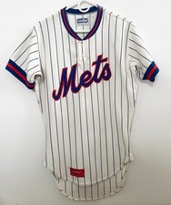 New York Mets 1980s Rawlings Racing Stripe Double Knit Jersey 2 button Size 38 picture