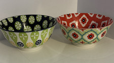 Certified International~Jennifer Brinley~6” Colorful Cereal Bowls~Set of 2~EUC picture
