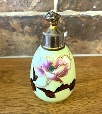 Vintage/Antique Handpainted Perfume Bottle Mint with Flowers picture