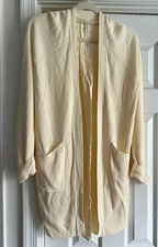 lululemon Women’s Beige Open Front Knit Cardigan Sweater Pockets V-Neck 2 picture