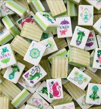 BAMBOO Palm Royale Engraved 4 Layer American Mahjong 160 Tiles Set US SELLER picture