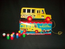 Vintage Fisher Price Little People Play Family School Bus #192  w/ Box COMPLETE picture