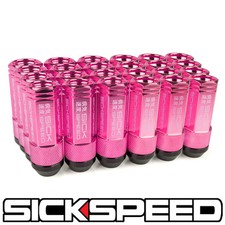 SICKSPEED 24 PC PINK ALUMINUM EXTENDED 50MM 2 PC LUG NUTS WHEELS 14X1.5  picture
