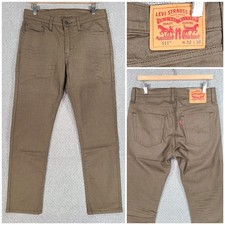 Levis 511 Slim Fit Mens Jeans 32x30 Olive Green Taupe Denim New w/o Tags NWOT picture