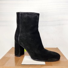 Vince Elora Lug-E Bootie Women Size 7.5 Black Suede Water Repellent Block Heel picture
