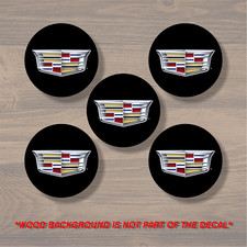Vinyl Decal Sticker Overlays Fits Cadillac Escalade Wheel Center Cap x5 picture
