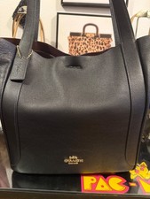 COACH Hadley Tote Bag Black Leather  Authentic picture