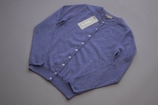 N Peal Round Neck Cashmere Selvage Blue Cardigan / XS / RRP £265 picture